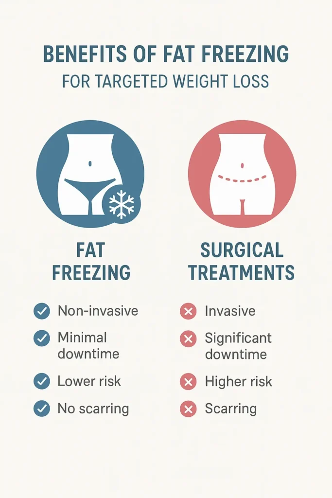 graphic showing the benefits of fat freezing Collier's Wood