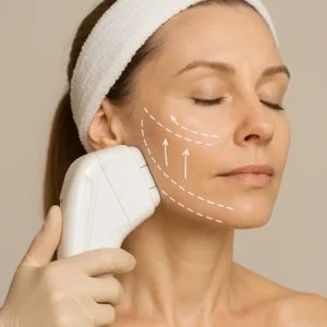 Woman having HI-FU to reduce wrinkles call LA LIPO Collier's Wood Now!
