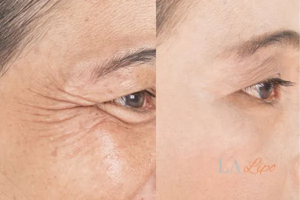 Before and after results of woman - HI-fu wrinkles reduction treatment Collier's Wood