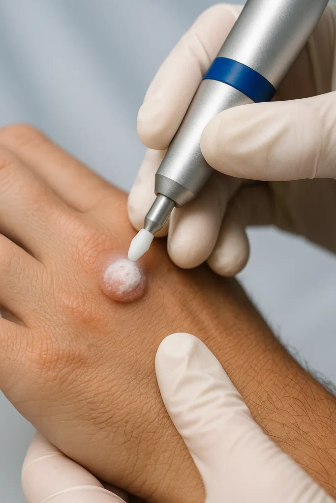 example of wart removal Collier's Wood using cryopen