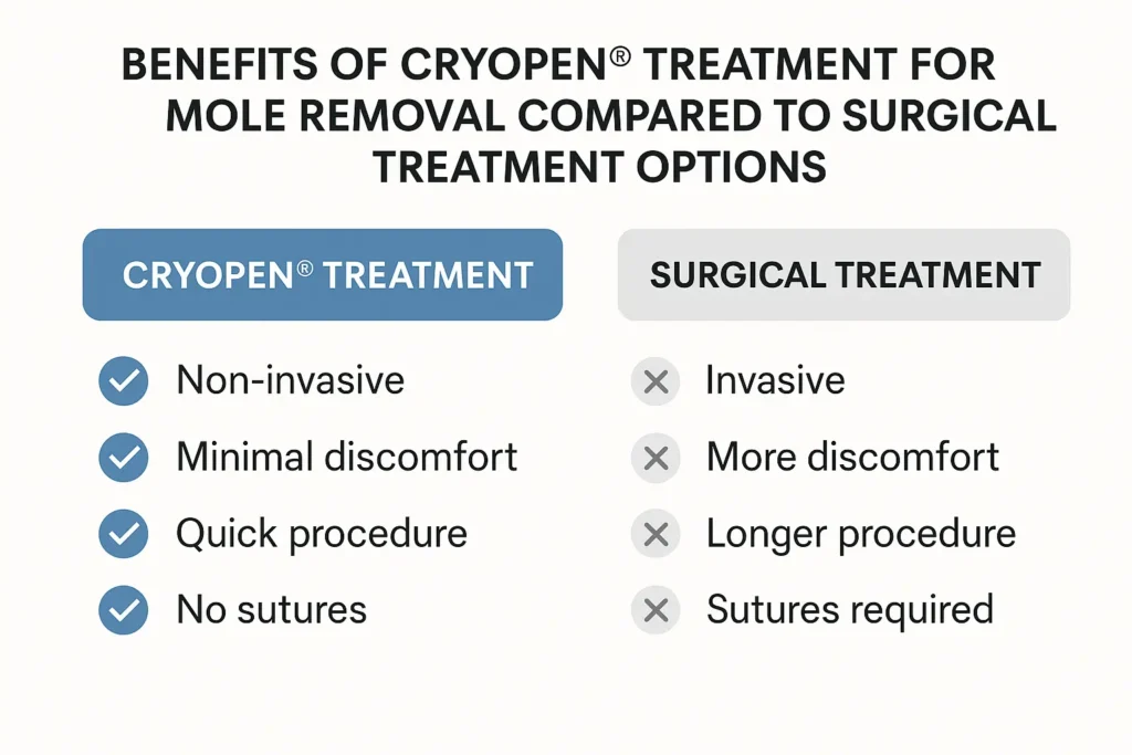 Benefits of facial mole removal Collier's Wood - call our team today to book a consultation
