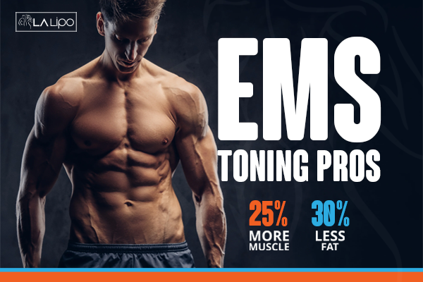 Image of man with sculpted stomach showing the fat loss and muscle gain of LA-EMS Body Sculpting Treatment Collier's Wood